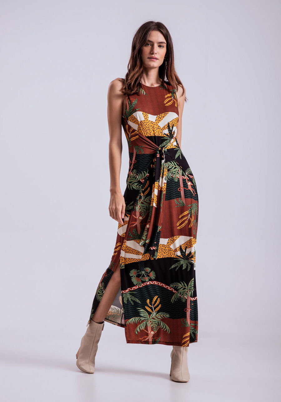 Printed Midi Dress - Jungle