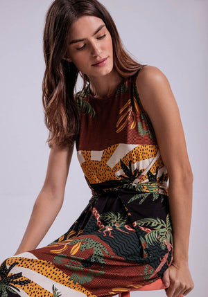 Printed Midi Dress - Jungle