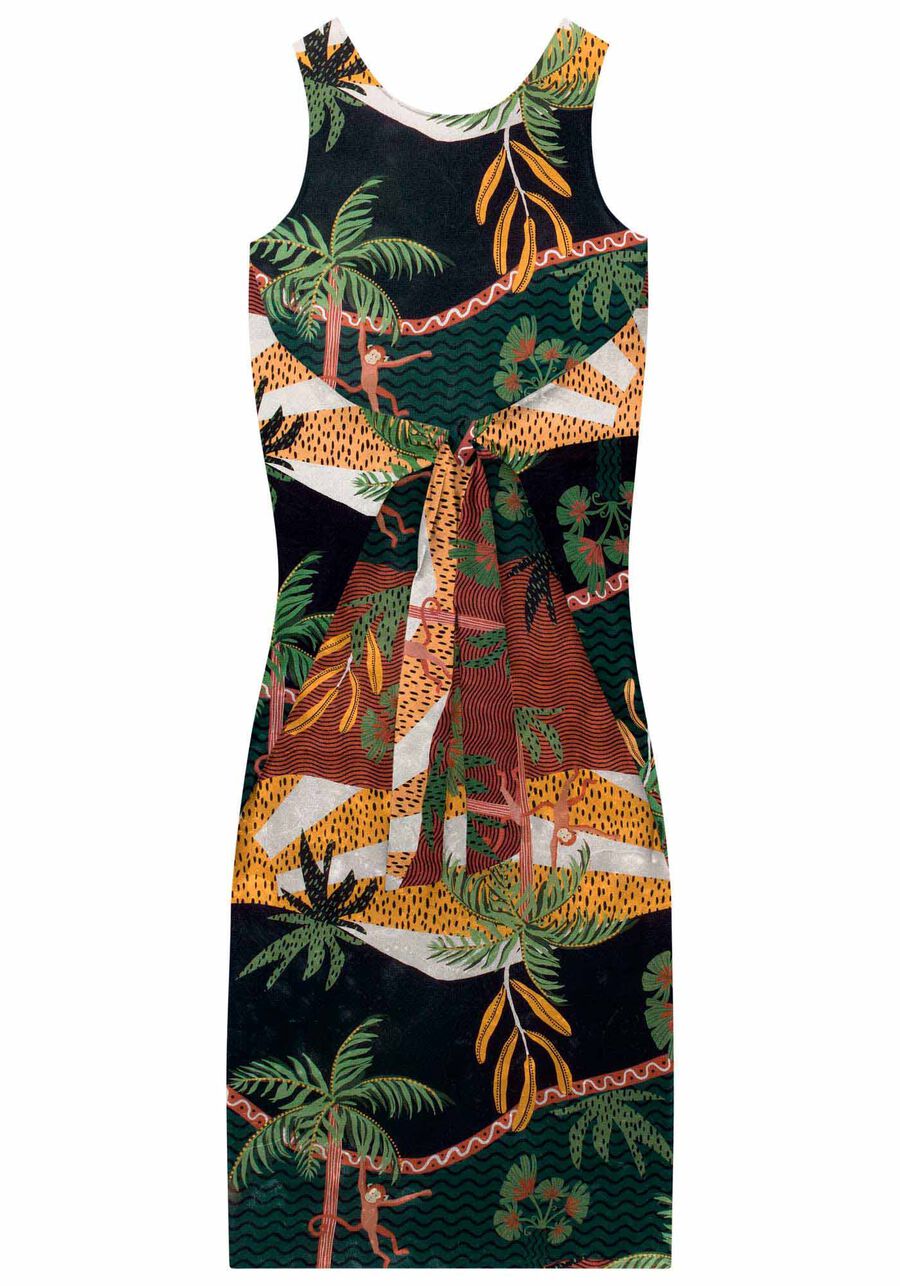 Printed Midi Dress - Jungle