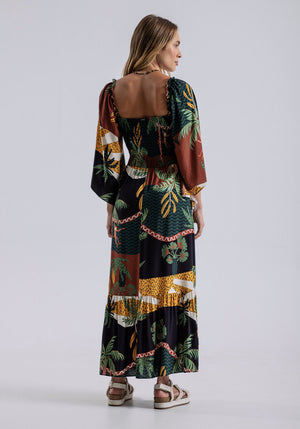 Peasant Dress - Jungle